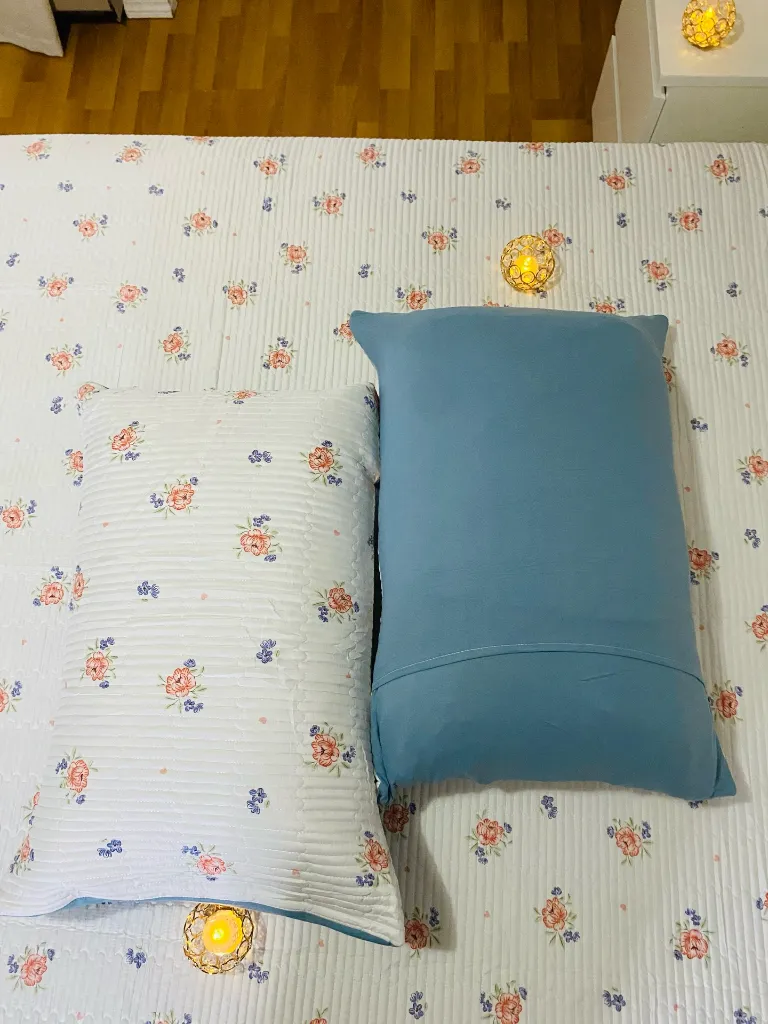 4. Pinterest Inspired Cotton Bedcovers Shade-Peach&Blue.webp