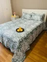 Rose Petal Styled Bedcover In Shade Green