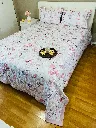 Reversible Quilted Bedcover In Pink & Purple Flowers Style